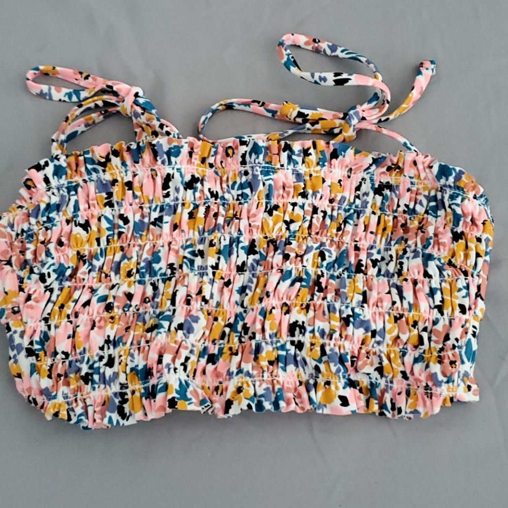 Juniors Bandeau smoaked bikini tops